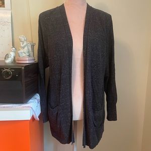 GAP Navy Blue Heathered Long Line Open Cardigan